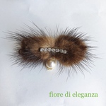 バレッタ　ファーリボン　冬コーデ　大人かわいい