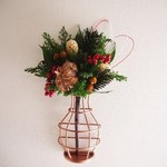 壁掛けクリスマスブーケ・ブラウンコットン
