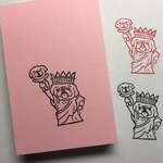 自由のペ神  消しゴムはんこ
