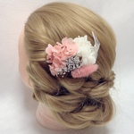 ピンクヘッドドレス★ウエディング★ナチュラル★ガーデン★結婚式★花嫁★卒業式★ヘアアクセサリー★ヘッドパーツ★マタニティフォト★成人式