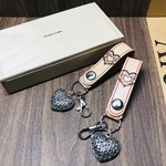 ペアモデル　ベルトストラップキーホルダー「ハート＆ハート」