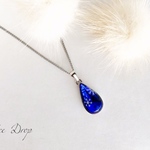 Ice Drop シルバー（ クリスマス お正月 冬 スワロフスキー レジン シンプル ペンダント 可愛い 大人可愛い クール 透明感 ）
