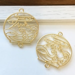 10個まとめ売り！激安１個35円！風鈴型空枠/和柄富士山レジン枠/フレームチャーム/型番331－Ｏ(10個)