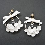 白い紫陽花のサークルピアス or イヤリング◆レジン