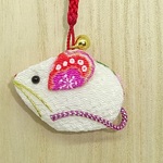 ちりめん根付け　ねずみ　【2020年干支・子】