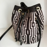 コットンニットバケツ巾着ショルダー   ネイティブグレー