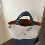 ミナペルホネン ハンドメイドミニトート choucho×ヴィンテージ帆布