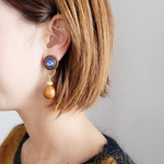 【数量限定】【 chimie vintage- 1103 】ヴィンテージボタンとウッドビーズの2wayジュエリー