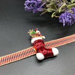 【期間限定】009〖帯留め・真田紐付〗クリスマス 赤いブーツ