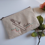 楽器刺繍のポーチ(トロンボーン)