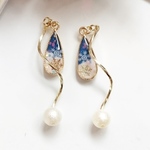 雪の結晶入り☆レジンピアス（イヤリング）