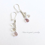 silver925 crystal× pinkmystictopaz pierce