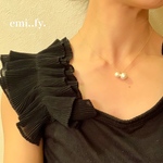 大小パールの華奢ネックレス