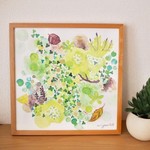 30cm×30cm 水彩画ポスター 「小さな喜び集まって」