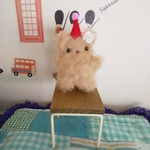 約11㎝　もじゃもこチビくまさんXmas（ベージュ）