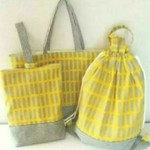 入園入学 5点 セット(レッスンバッグ･シューズバッグ･ナップサック･お弁当袋･コップ袋)   北欧風 格子柄