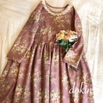 yuwa 薔薇のギャザーワンピース