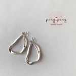 ＊Mat Silver＊不規則メタルリング　樹脂ノンホールピアス（イヤリング/ピアス）