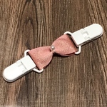 新色 ラメピンク  リボン型クリップ 白クリップ