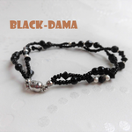 *****O様ご注文品****** ブラック&シルバービーズのねじりブレスレット
