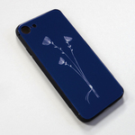 【iPhone】3本の花束・ネイビー　背面ガラス 北欧 スマホケース/スマホカバー