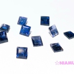 【アイオライトAAA】穴なしスクエアファセットカット４×４mm　１個　ハンドメイド素材 