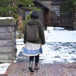 「さっぽろに降る雪」オリジナルテキスタイル。ポンチョ。М・Ｌ【受注製作】