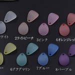 送料無料 60 個  アクリルパーツ スクラブ 花びら 1穴 12×17mm 全8色  A1806-8