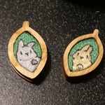 葉っぱの刺繍ブローチ