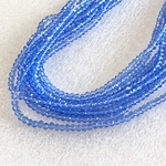 KB012☆お得2連セット☆2x3mm☆カットガラスビーズ☆ボタンカット☆1連約36cm☆ブルー