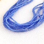 KB015☆お得2連セット☆2x3mm☆カットガラスビーズ☆ボタンカット☆1連約36cm☆ブルー　青