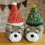 シュナウザーのミニかご　クリスマスセット