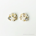 クリスマス★ビジュー ムーンライト×パール ピアス／イヤリング スワロフスキー SWAROVSKI