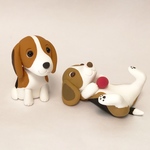 【Ｋ様専用】コロ犬 ビーグル  粘土細工の置物
