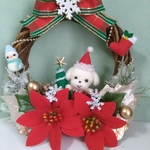 【ご依頼品】クリスマスリース🎄マルチーズちゃん