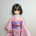 ブライス 着物 振袖 リカちゃん着物 振袖 No.145 ピンク 桜づくし        