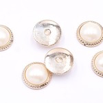 送料無料20個ベージュ  デコパーツ アクリルパーツ 丸型 パール付 25mm S2030