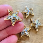 キラキラ✨ビジューが埋め込まれた星型のスター　カボション   4個