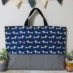 ☆オーダー品☆お洒落なダックスフンドさん　レッスンバッグ　手提げバッグ