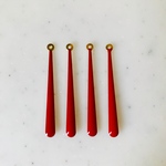 Red Enameled Long Drop Pendant Tops