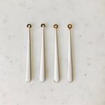 White Enameled Long Drop Pendant Tops