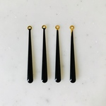 Black Enameled Long Drop Pendant Tops