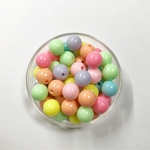 【12mm  50pcs】カラフル アクリルビーズ     パステルカラー