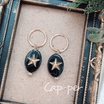 リングブラックスターピアス/イヤリング