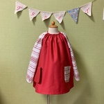 名入れ刺繍可能！女の子スモック レース袖 110cm