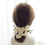 送料無料✳︎幸せが飛んでくる 胡蝶蘭の髪飾り/小＊成人式前撮り・結婚式・ウェディング・ヘッドドレス・前撮り