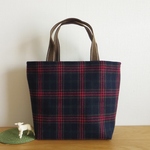 [sale] ミニトートバッグ ☆ チェック 尾州ウール