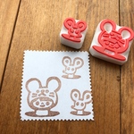 年年賀状•お年玉袋用はんこ★ネズミかぶりさんとネズミさん　穴からヒョッコリ　販売チュー