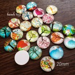 ガラスカボション☆この木なんの木 クリア 20ｍｍ ドーム 12個セット
