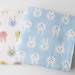ガーゼハンカチ２枚セット☆にっこりうさぎ２　　　458